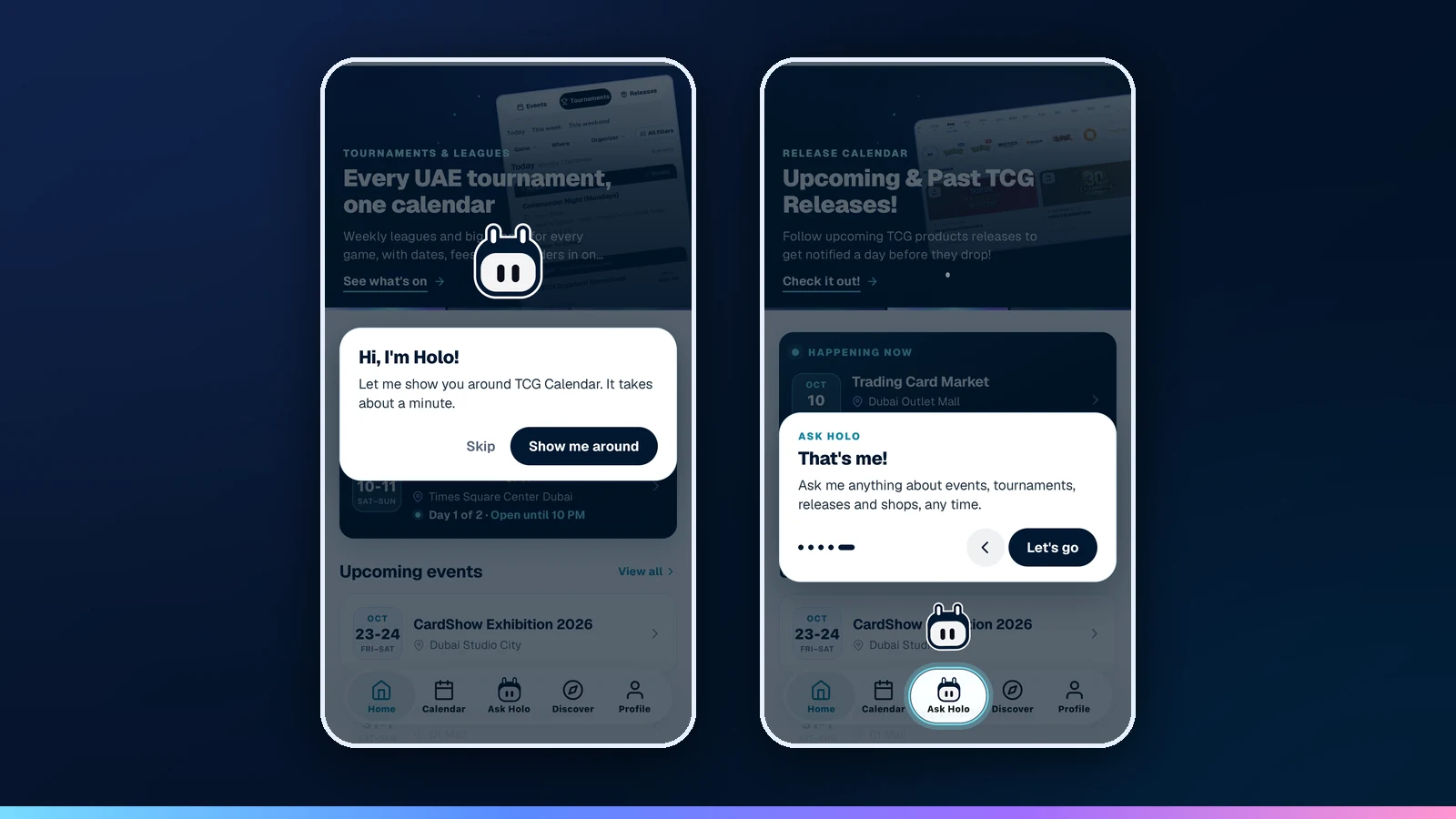 Holo's tour of the app