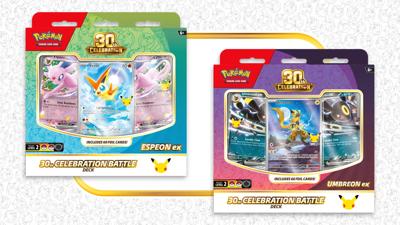 Pokémon TCG: 30th Celebration Battle Deck—Espeon ex & Umbreon ex artwork