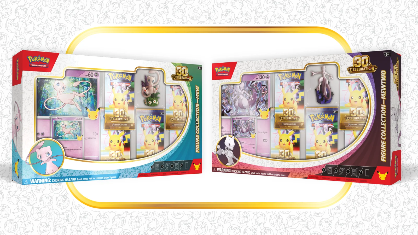 Pokémon TCG: 30th Celebration Figure Collection—Mew & Mewtwo artwork